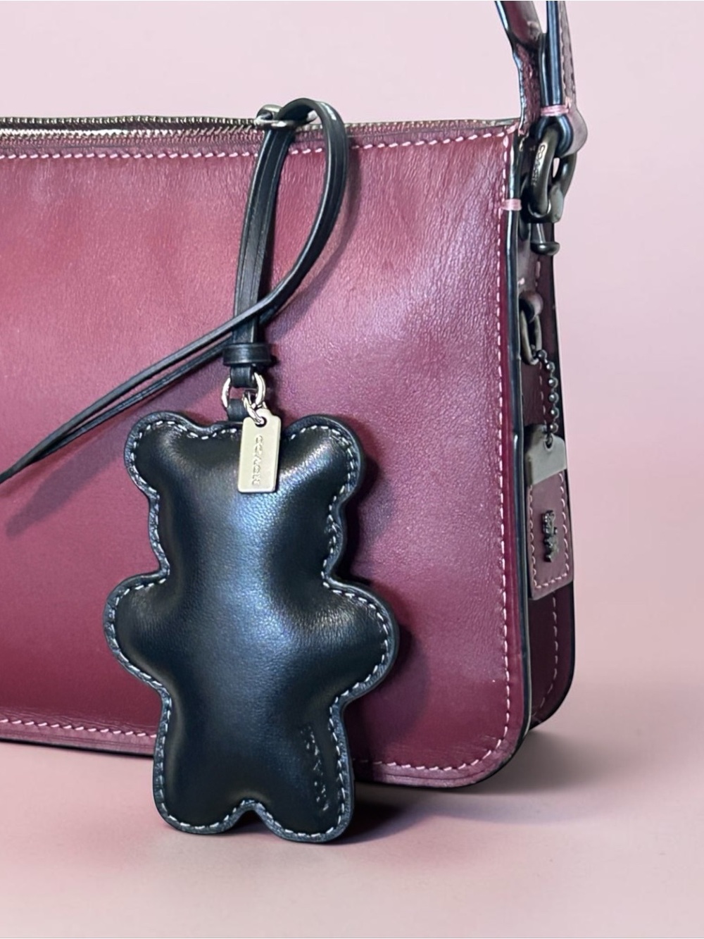 COACH Glovetanned Leather Puffy Bear Bag Charm